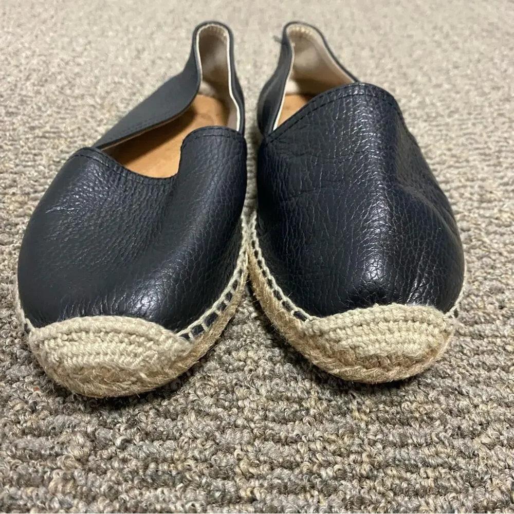 Maypol womens size 9.5 10 Black Leather Espadrilles made in Spain flats loafers